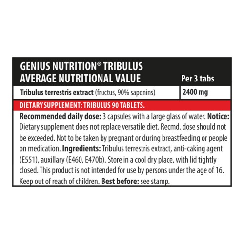GENIUS NUTRITION Tribulus 90 таблетки