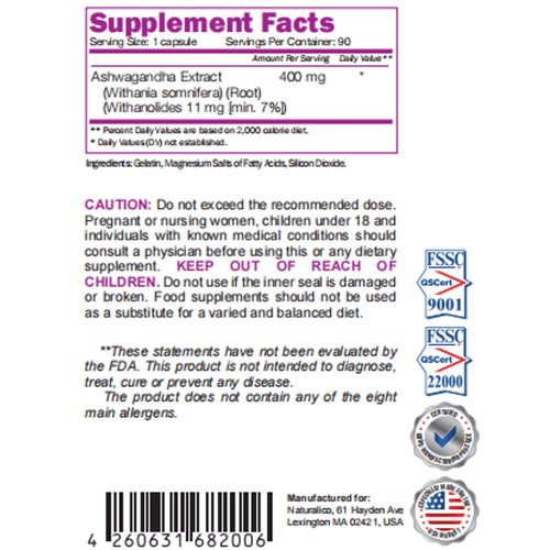 NATURALICO Ashwagandha KSM-66 90 капсули