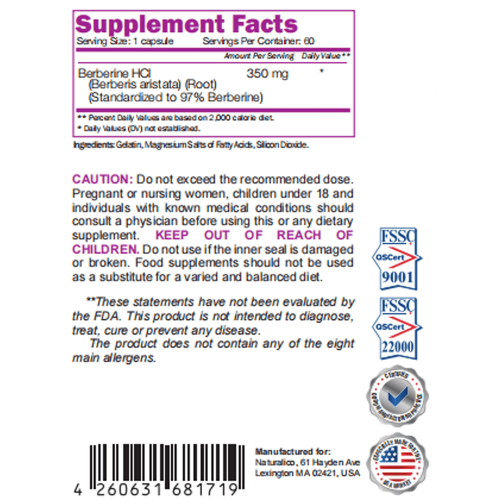 NATURALICO Berberine 60 капсули
