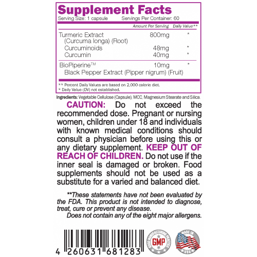 NATURALICO Curcumin And Bioperine 60 капсули