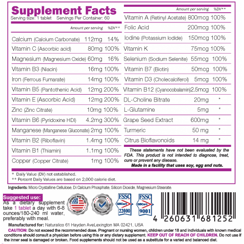 NATURALICO Daily Vita Tabs 60 таблетки