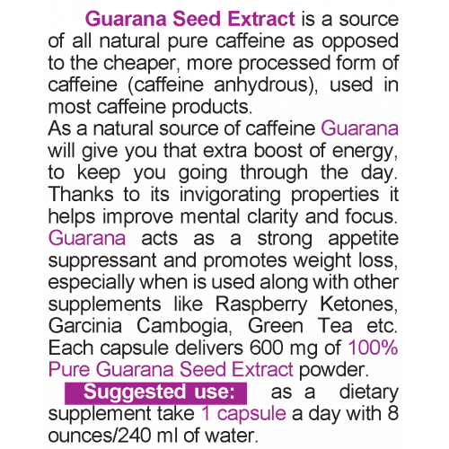 NATURALICO Guarana Seed Extract 60 капсули