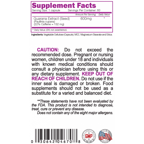 NATURALICO Guarana Seed Extract 60 капсули