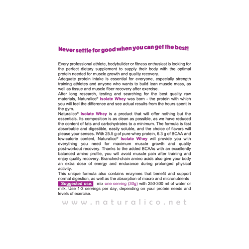 NATURALICO Isolate Whey 1800 г