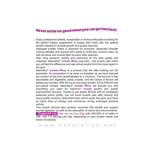 NATURALICO Isolate Whey 1800 г