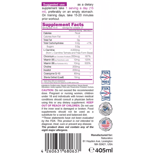 NATURALICO L-Carnitine 108 000 405 мл