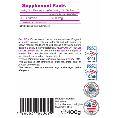 NATURALICO L-Glutamine Powder 400 г