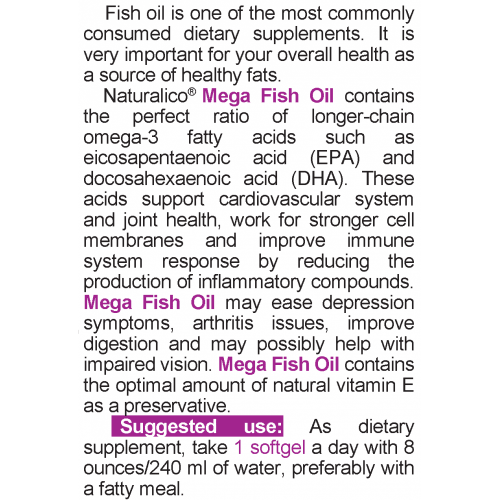 NATURALICO Mega Fish Oil 60 меки капсули