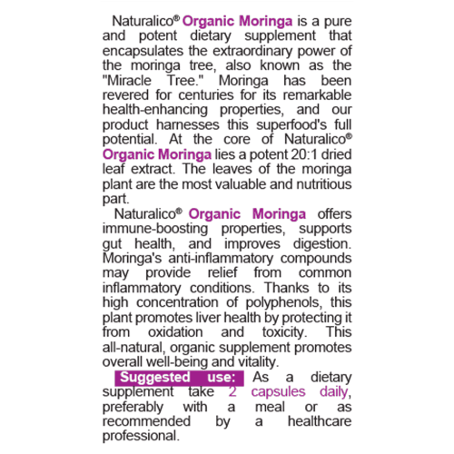 NATURALICO Organic Moringa 60 капсули