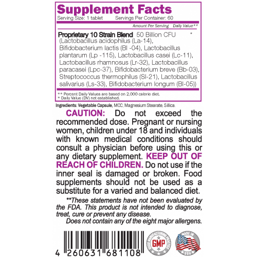 NATURALICO Probiotic 50 Billion 60 таблетки