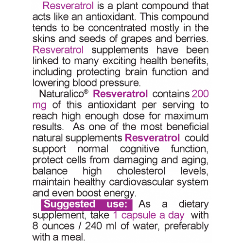 NATURALICO Resveratrol 60 капсули