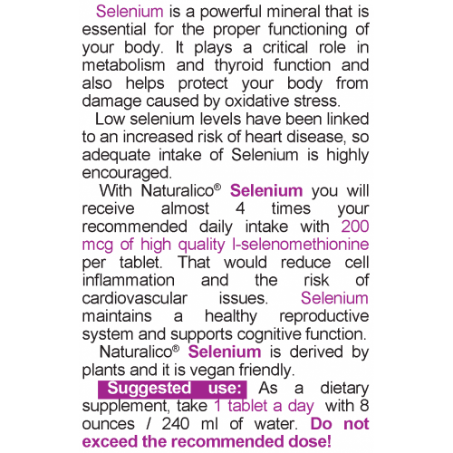NATURALICO Selenium 60 таблетки