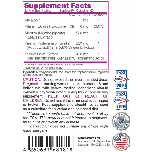 NATURALICO Sleep Aid 60 таблетки