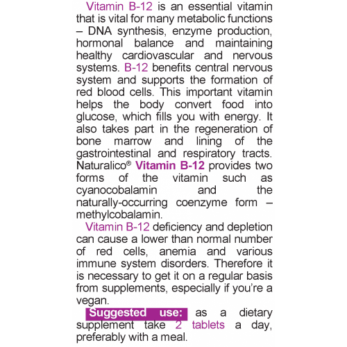 NATURALICO Vitamin B-12 90 таблетки
