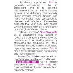 NATURALICO Zinc Picolinate 50 мг 60 таблетки