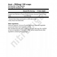 NOW Acai 500 мг 100 растителни капсули