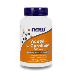 NOW Acetyl L-Carnitine 500мг 100 растителни капсули