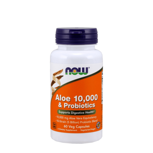 NOW Aloe Vera 10 000 & Probiotics 60 растителни капсули