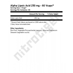 NOW Alpha Lipoic Acid 250 мг 60 растителни капсули