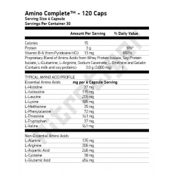 NOW Amino Complete 120 растителни капсули