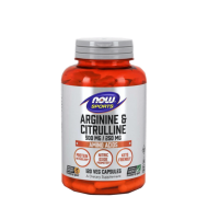 NOW Arginine & Citrulline (500 мг 250 мг) 120 растителни капсули