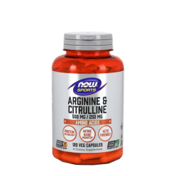 NOW Arginine & Citrulline (500 мг 250 мг) 120 растителни капсули