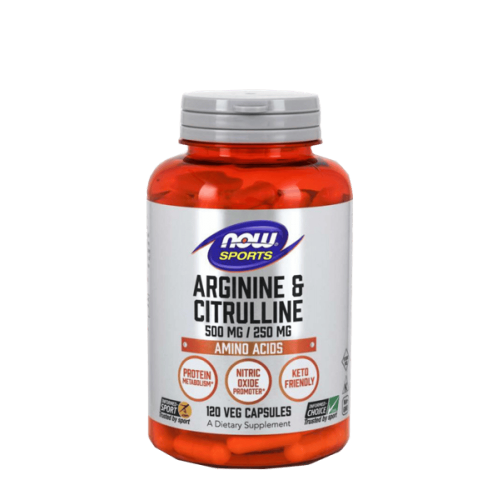 NOW Arginine & Citrulline (500 мг 250 мг) 120 растителни капсули