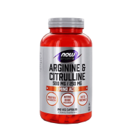 NOW Arginine & Citrulline (500 мг 250 мг) 240 растителни капсули