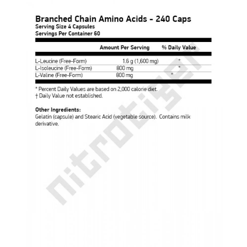 NOW Branched Chain Amino Acids 240 капсули