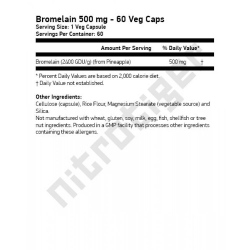 NOW Bromelain 500 мг 2400 GDU 60 капсули