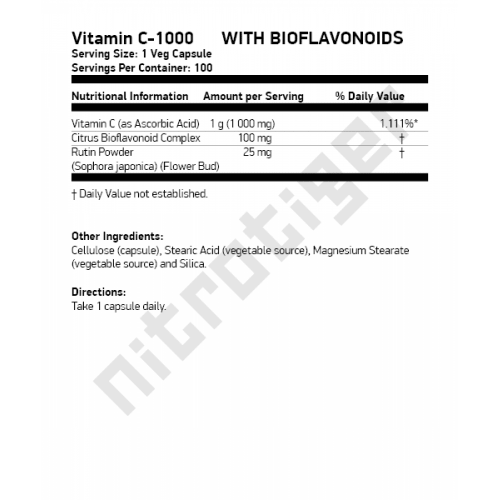 NOW C-1000 with Bioflavonoids 100 растителни капсули