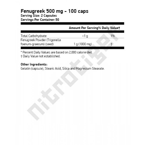 NOW Fenugreek 500 мг 100 растителни капсули