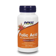 NOW Folic Acid with B12 800mcg 250 таблетки