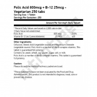 NOW Folic Acid with B12 800mcg 250 таблетки