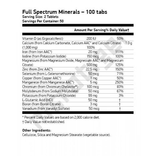 NOW Full Spectrum Minerals 120 таблетки