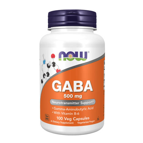 NOW GABA 500 мг with B-6 100 растителни капсули