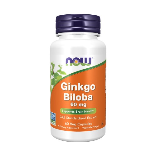 NOW Ginkgo Biloba 60 мг 60 растителни капсули