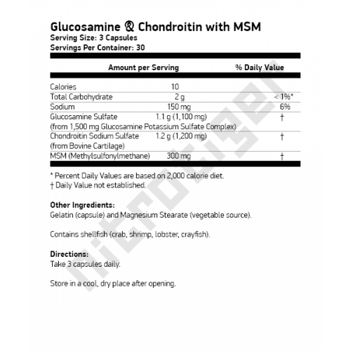 NOW Glucosamine, Chondroitin plus MSM 90 капсули