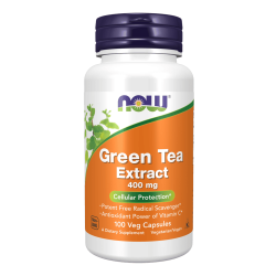 NOW Green Tea Extract 400 мг 100 растителни капсули