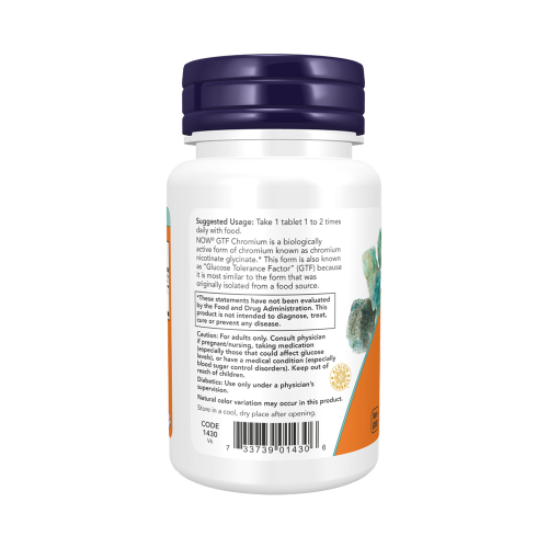 NOW GTF Chromium 200 мкг 100 таблетки