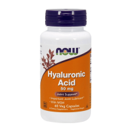NOW Hyaluronic Acid 50 мг + MSM, 60 растителни капсули