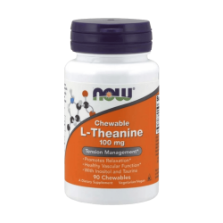 NOW L-Theanine 100 мг Plus 90 дъвчащи таблетки