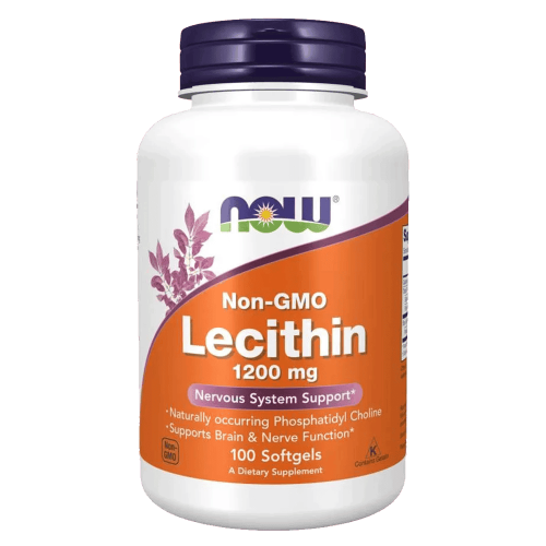 NOW Lecithin Non-GMO 1200 мг 100 меки капсули