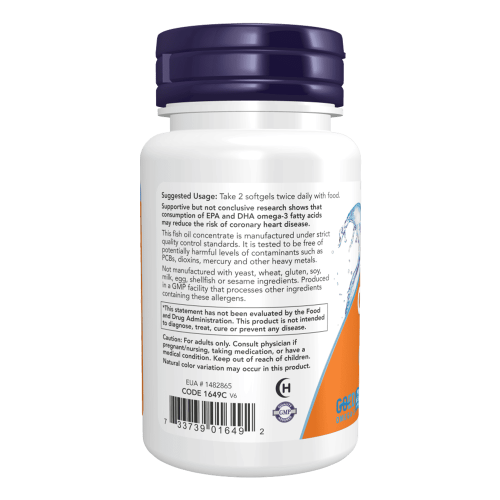 NOW Omega 3 1000 мг 500 меки капсули