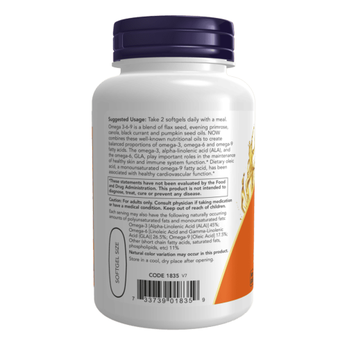 NOW Omega 3-6-9 1000 мг 250 дражета