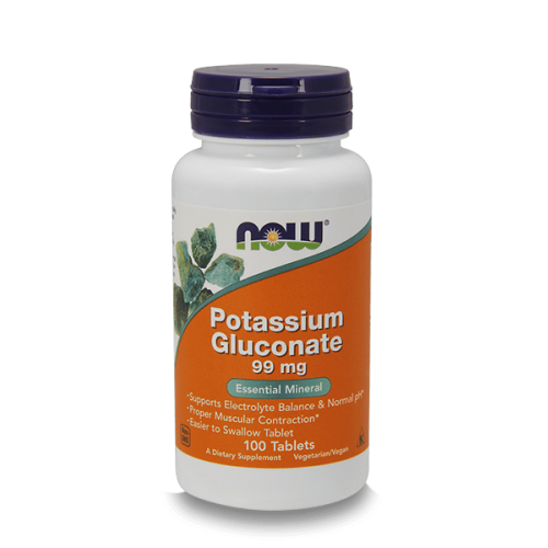 NOW Potassium Gluconate 99 мг 100 таблетки