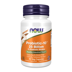 NOW Probiotic-10 (25 Billion) 50 растителни капсули