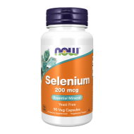 NOW Selenium 200 мкг 90 растителни капсули