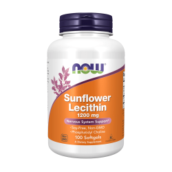NOW Sunflower Lecithin 1200 мг 100 меки капсули