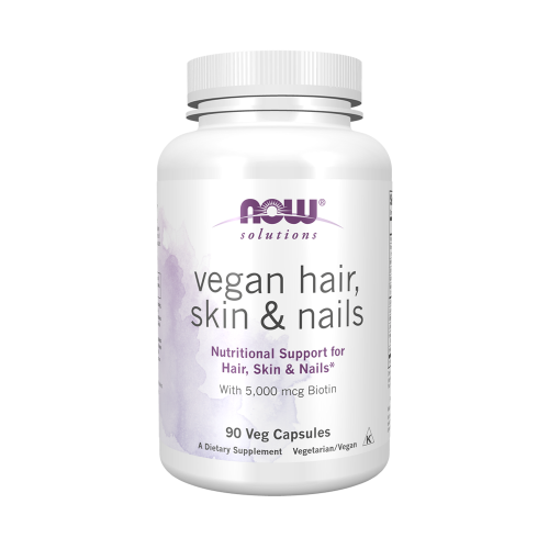 NOW Vegan Hair, Skin & Nails 90 растителни капсули